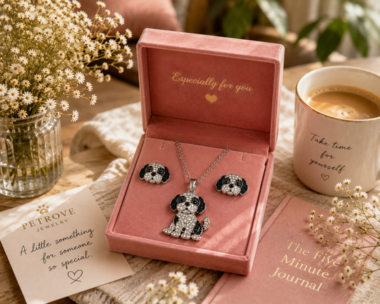 Shih Tzu Necklace & Earring Set | Crystal Pavé Dog Memorial Jewelry | Pet Rove